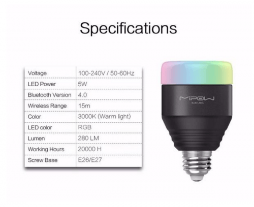 LED Smart Bulb Specifications