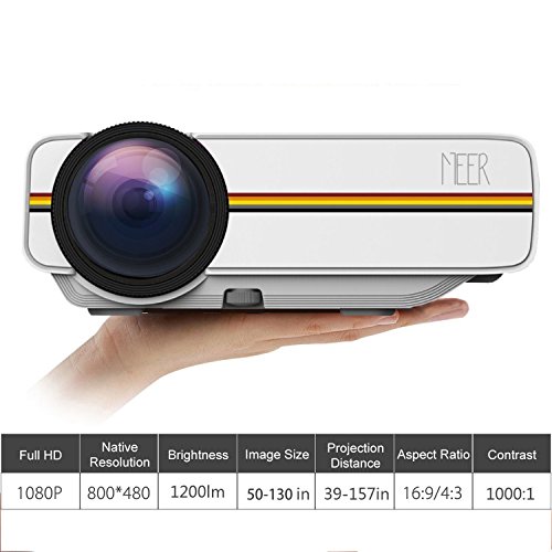 Meer 1200 Lumens 130 inch LED 1080P Projector Legit Gifts