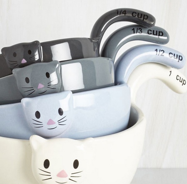 Ceramic Cat Measuring Cups/Baking Bowls