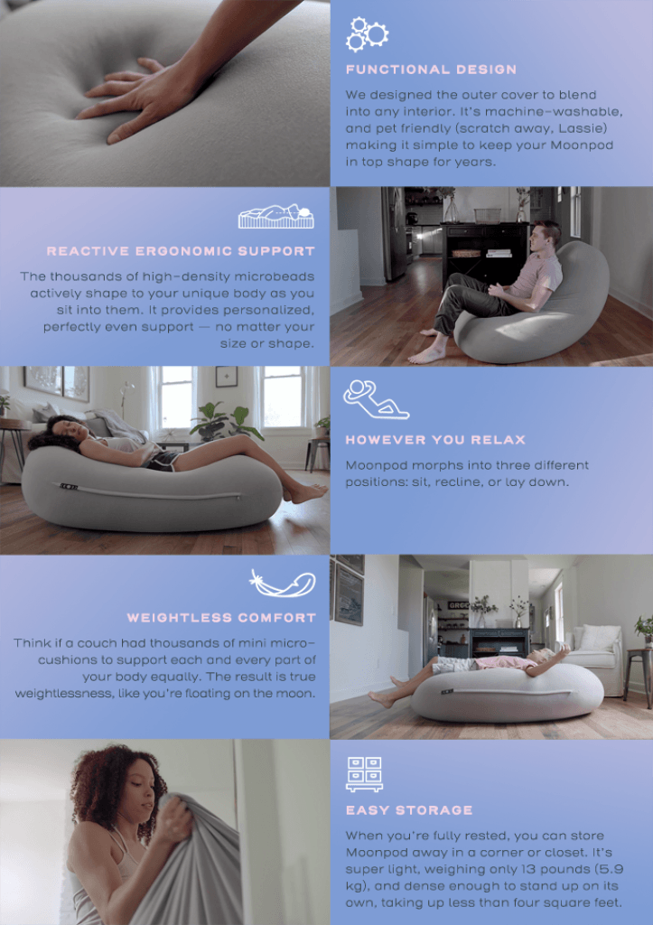 Moon Pod A ZeroGravity Beanbag for AllDay Deep Relaxation Legit Gifts
