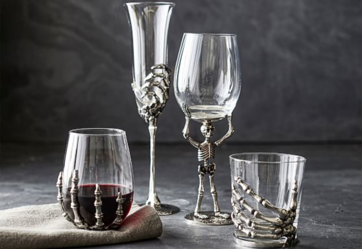 Decorative Wines with Pottery Barn Skeleton Wine Glass Legit Gifts
