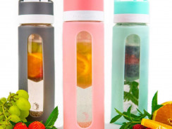 Pressa Bottle: The Squeeze System Fruit Infused Glass Water Bottle