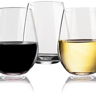 Vivocci Unbreakable Elegant Plastic Stemless Wine Glasses